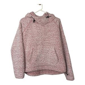 Victoria's Secret Pink Sherpa Funnel Neck Hoodie Pullover Medium Toggle Fleece